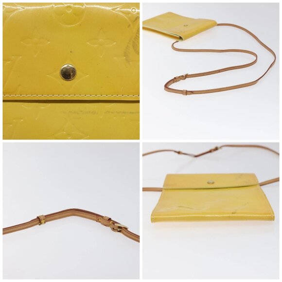 LOUIS VUITTON Monogram Vernis Kenmare Pouch Yellow M91060 LV Auth ti2982 - Picture 16 of 16